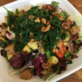 Gluten-free salad with veggies from Golden Mean Cafe